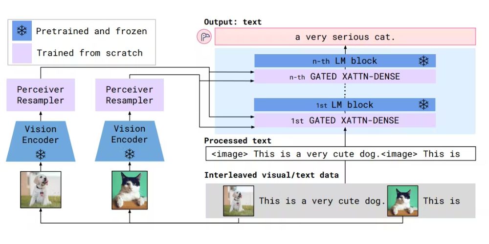 Flamingo multimodal model architecture