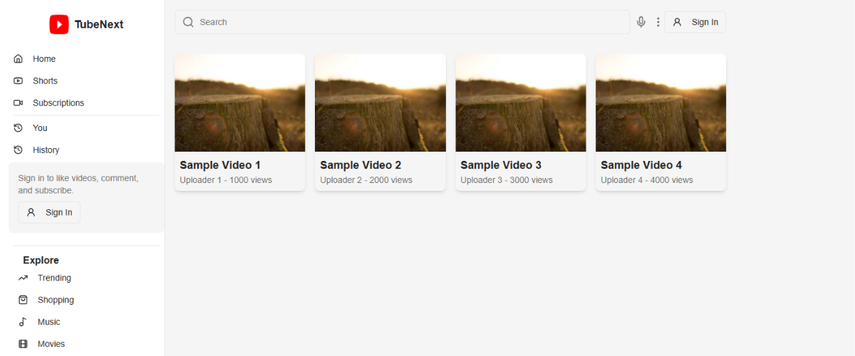 A clone of YouTube web version using Firebase Studio
