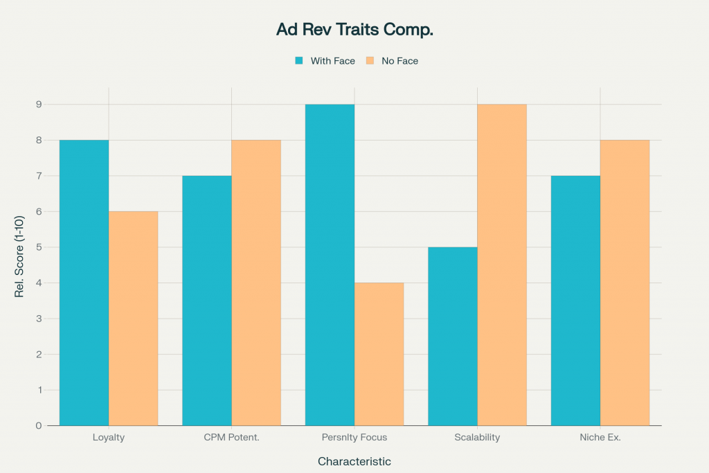 Ad Revenues Comparison Videos With Face vs Without Face