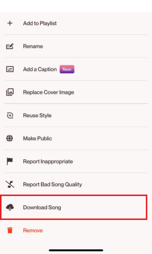 How To Download Suno AI Songs On iPhone & Android 4 Click on download song to save to files