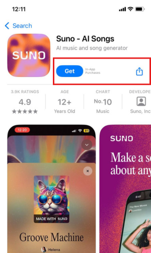 How To Download Suno AI Songs On iPhone & Android 1 Download Suno AI app on iphone