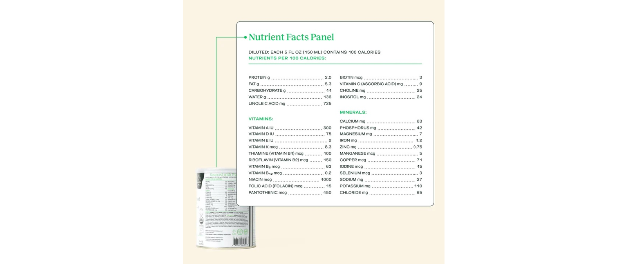Bobbie Formula Reviews 2025 (Read Before You Buy) 1 Nutritional facts of Bobbie organic infant formula