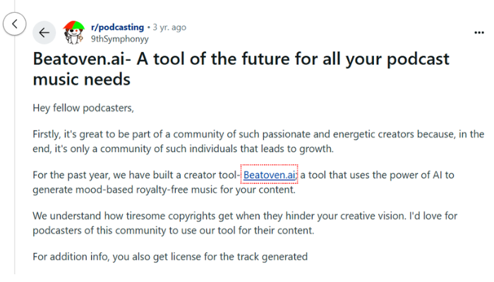 20 New Suno AI Alternatives In 2025 (Free & Paid) 2 Reddit users say about Beatoven.ai
