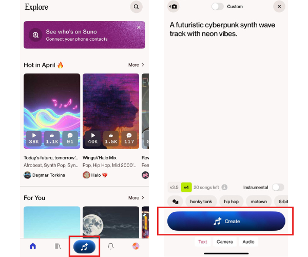 How To Download Suno AI Songs On iPhone & Android 3 Type in prompt to generate music
