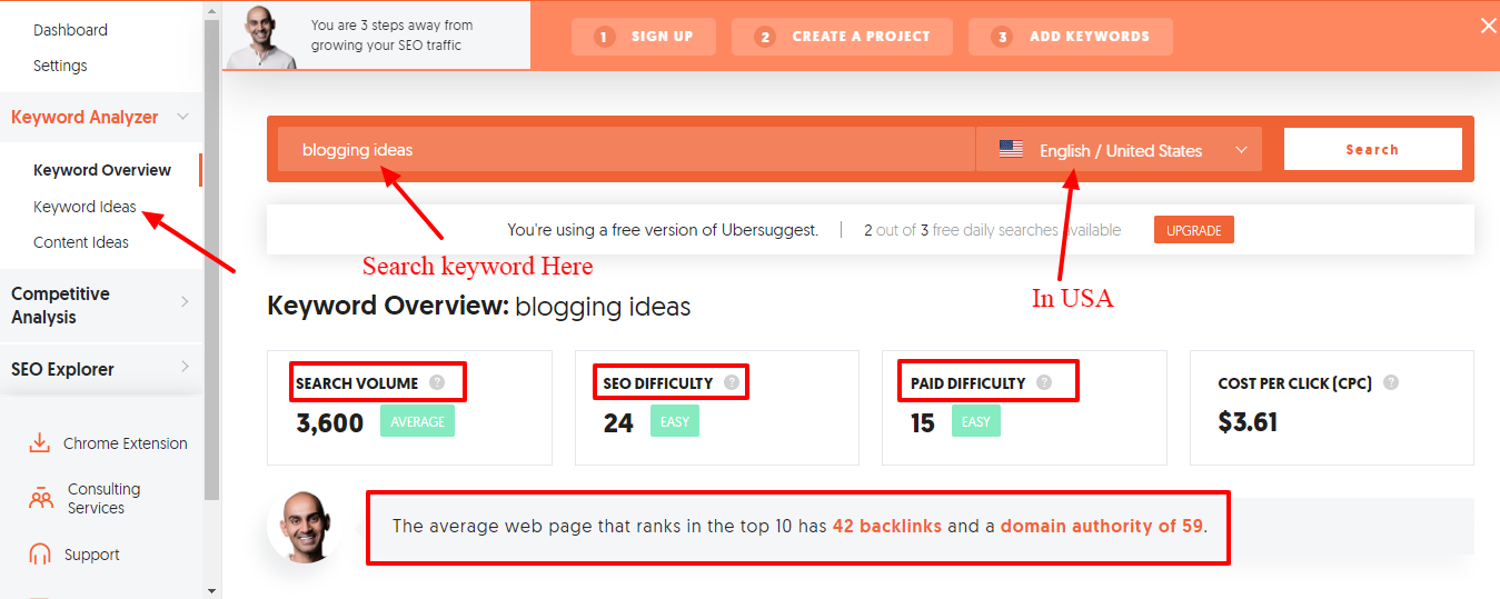 Best 10 Semrush Alternative For 2025 (Free & Paid) 3 Ubersuggest-keyword-planner